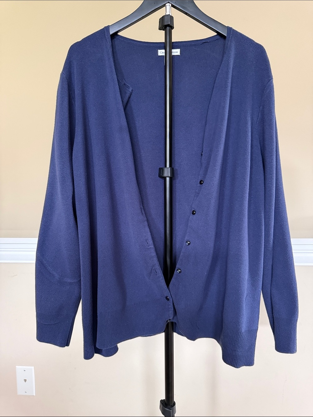 croft & barrow Navy Knit button up top